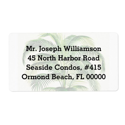 Étiquette Potted Palm Tree Custom Shipping Labels (Devant)