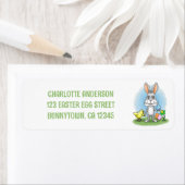 Étiquette Poule jaune et le lapin de Pâques (En situation)