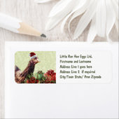 Étiquette Poulet de Noël à Santa Hat (En situation)