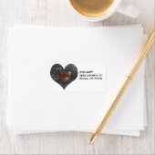 Étiquette Poulet en forme de coeur (En situation)