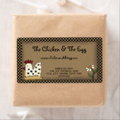 Étiquette Poulet Kraft Maison de ferme rustique primitive (En situation)