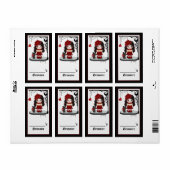 Étiquette Poupée d'amour gothique rouge Pixel Art (Feuille entière)