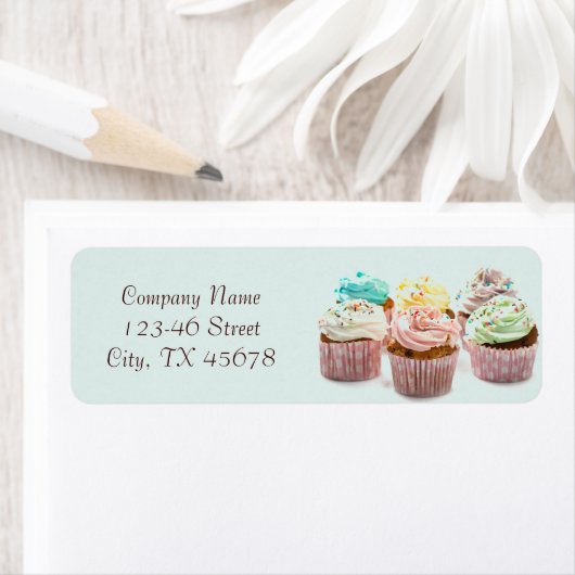 Étiquette poupée de cupcake coloré (En situation)