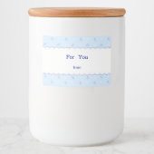 ÉTIQUETTE POUR BOCAUX 文字 カスタム 野ばら&リボン(ブルー) フードラベル (Devant)