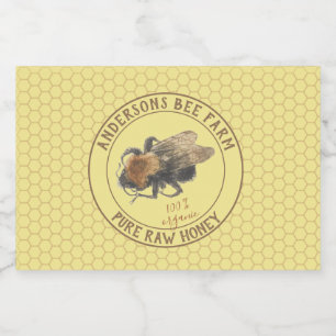 Étiquette Pour Bocaux Abeille vintage et nid d'abeilles de l'étiquette