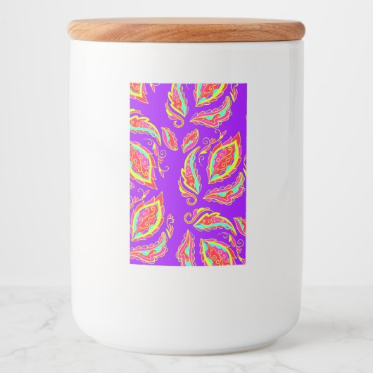 Étiquette Pour Bocaux abstract,color,pattern, indian,mandala,purple (Devant)