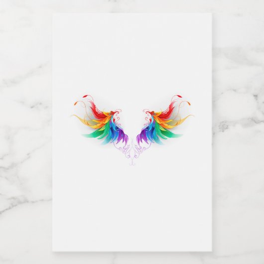 Étiquette Pour Bocaux Ailes fluffy arc-en-ciel (Étiquettes simples)