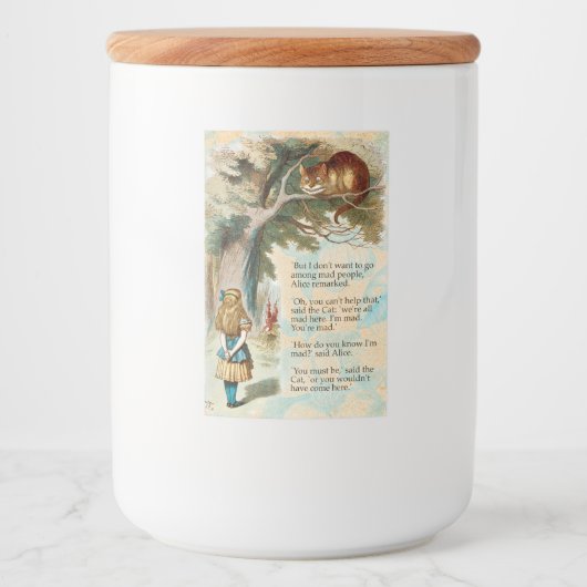 Étiquette Pour Bocaux Alice au pays des merveilles Cheshire Cat Mad (Devant)