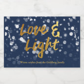 Étiquette Pour Bocaux Amour et lumière | Faux Foil Lovely Bokeh Hanoukka (Étiquettes simples)
