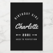Étiquette Pour Bocaux Anniversaire Fille Âgée À Perfection Rétro (Étiquettes simples)