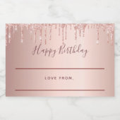 Étiquette Pour Bocaux Anniversaire rose or parties scintillant rose bril (Étiquettes simples)