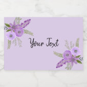 Étiquette Pour Bocaux Aquarelle à violet floral (Étiquettes simples)