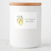 Étiquette Pour Bocaux Aquarelle et citrons d'encre (Devant)