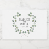 Étiquette Pour Bocaux Aquarelle Eucalyptus cadre feuille | MARIAGE (Étiquettes simples)