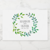 Étiquette Pour Bocaux Aquarelle Feuille verte | MARIAGE (Étiquettes simples)