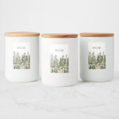 Étiquette Pour Bocaux Aquarelle Forêt verte rustique (Bouteilles)