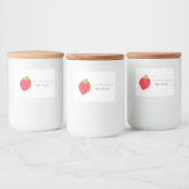 Étiquette Pour Bocaux Aquarelle fraise (Bouteilles)