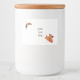 Étiquette Pour Bocaux Aquarelle Orange Floral