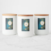 Étiquette Pour Bocaux Arrière - plan turquoise à vapeur avec engrenages (Bouteilles)