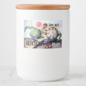 Étiquette Pour Bocaux ARTICHOKES PLAQUE AVEC ROSE & STRAWBERRIES Préserv (Devant)