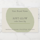 Étiquette Pour Bocaux Artisan Candle Label Sage Minimalist Centered Wrap (Étiquettes simples)