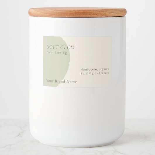 Étiquette Pour Bocaux Artisan Candle Label Sage Modern Side-Bleed Wrap (Devant)