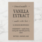 Étiquette Pour Bocaux Artisanat avec amour Vanilla Extract (Étiquettes simples)