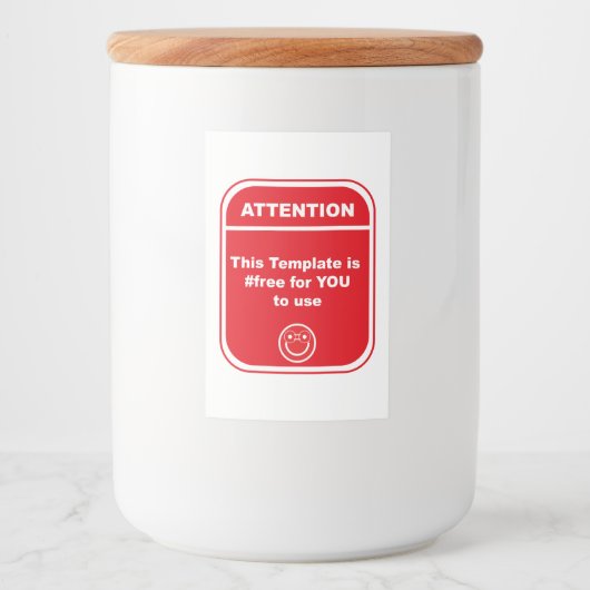 Étiquette Pour Bocaux Attention Ce Modèle est #libre d'utiliser Cutomize (Devant)