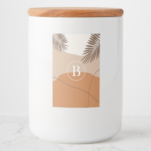 Étiquette Pour Bocaux B - Lettre monographie initiale B Conception abstr (Devant)