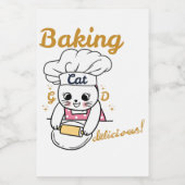 Étiquette Pour Bocaux Baking Cat DELICIEUX Bon Design - (Étiquettes simples)