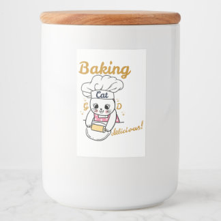 Étiquette Pour Bocaux Baking Cat DELICIEUX Bon Design -