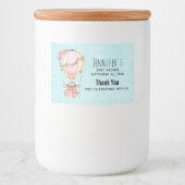 Étiquette Pour Bocaux Ballons à air chaud mignon avec aquarelle à ours (Devant)