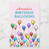 Étiquette Pour Bocaux Ballons d'anniversaire (Étiquettes simples)