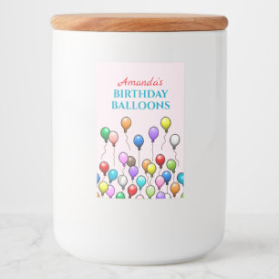 Étiquette Pour Bocaux Ballons d'anniversaire