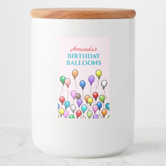 Étiquette Pour Bocaux Ballons d'anniversaire (Devant)