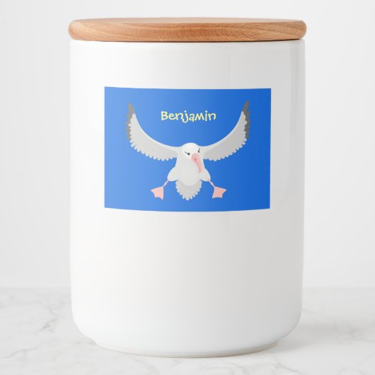 Étiquette Pour Bocaux Bande dessinée de l'oiseau mûre albatros (Devant)