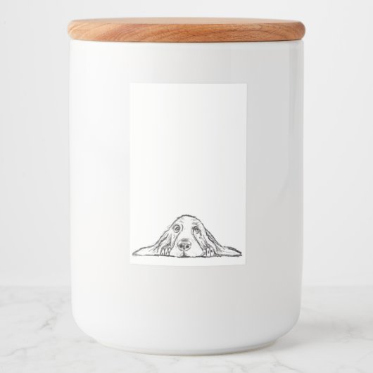 Étiquette Pour Bocaux basset blanc (Devant)