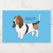 Étiquette Pour Bocaux Basset hound dessin de chien (Étiquettes simples)