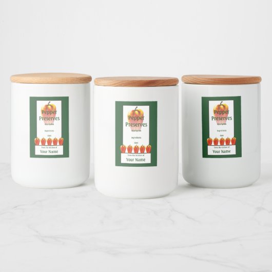 Étiquette Pour Bocaux Bell Pepper conserve Orange 2x3 (Bouteilles)