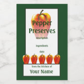 Étiquette Pour Bocaux Bell Pepper conserve Orange 2x3 (Étiquettes simples)