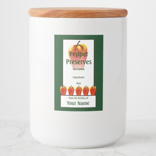 Étiquette Pour Bocaux Bell Pepper conserve Orange 2x3 (Devant)