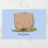Étiquette Pour Bocaux Belle illustration de dessin animé de bébé wombat (Étiquettes simples)