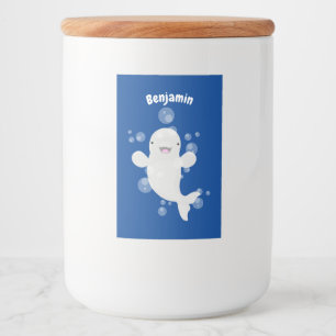 Étiquette Pour Bocaux Béluga mignon bulles dessin de dessin animé