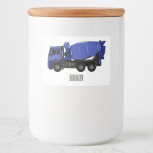 Étiquette Pour Bocaux Béton mélange camion de transport caricature
