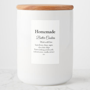 Étiquette Pour Bocaux Beurre fait maison biscuits faits avec amour ajout