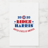 Étiquette Pour Bocaux Biden Harris 2020 (Étiquettes simples)