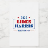 Étiquette Pour Bocaux Biden Harris 2020 (Étiquettes simples)