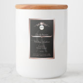 Étiquette Pour Bocaux Black Product Label Rose Gold Frame Logo Monogram (Devant)
