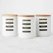 Étiquette Pour Bocaux Black Stripes Gold Confetti (Bouteilles)
