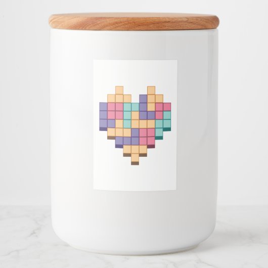 Étiquette Pour Bocaux Bloquer le style du coeur du jeu (Devant)